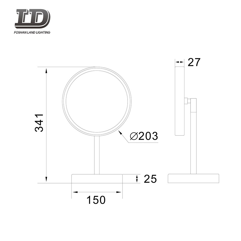 Зеркало для макияжа с подсветкой Настольное зеркало IP44