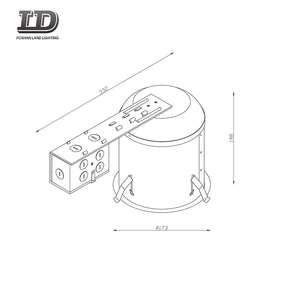 Luce da incasso con alloggiamento in alluminio UL da 6 pollici