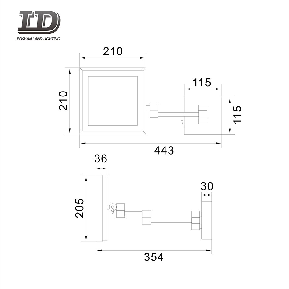 Bathroom Shaving Mirror Light Hotel Mirror Light Foldable And Magnifying Mirror