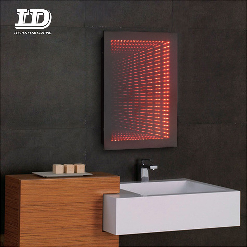 Miroir mural LED 3D intelligent, miroir de salle de bain infini IP44