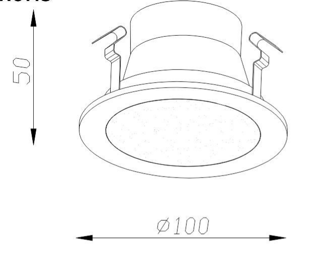 Led pinta-asennettava kehyksetön upotettu alasvalo