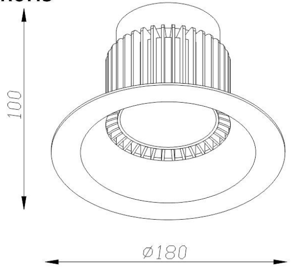 Garniture de downlight de plafond menée par 6 pouces 12w