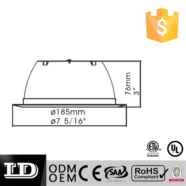 6 Inch Medal inbouwdownlight Baffle Trim