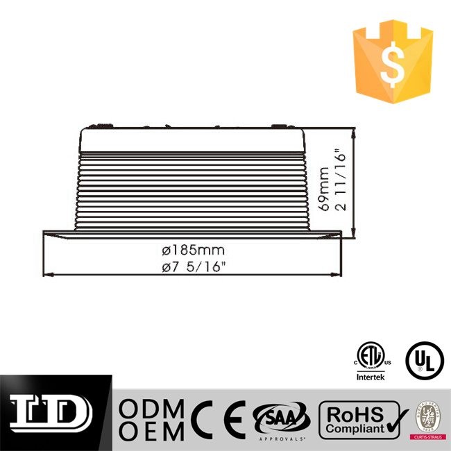 Garniture de déflecteur pour downlight encastré en forme de médaille de 6 pouces