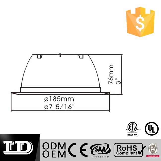 Trim Baffle Downlight Tersembunyi Medali 6 Inci