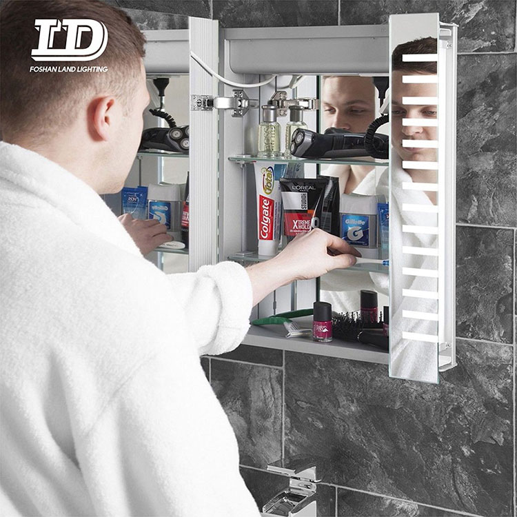 Luxury Customized Wall Mounted Lighted Bathroom Medicine Mirror Cabinet IP44