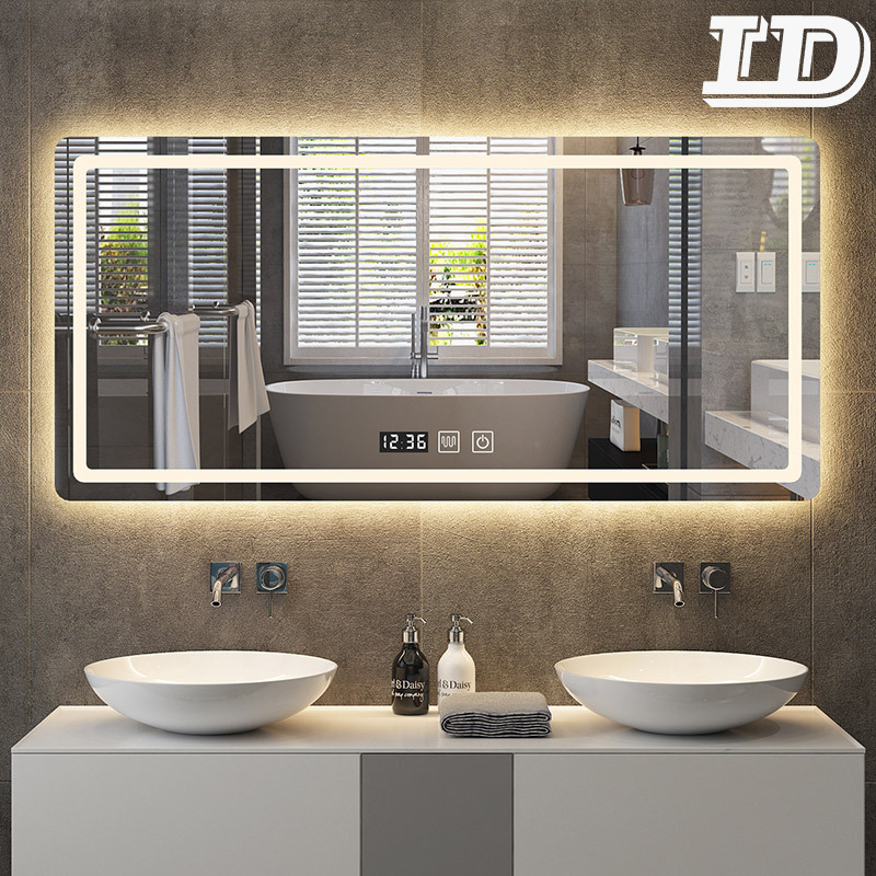 Miroir de maquillage de salle de bain à intensité variable avec lumières LED Miroir de commutateur de capteur tactile
