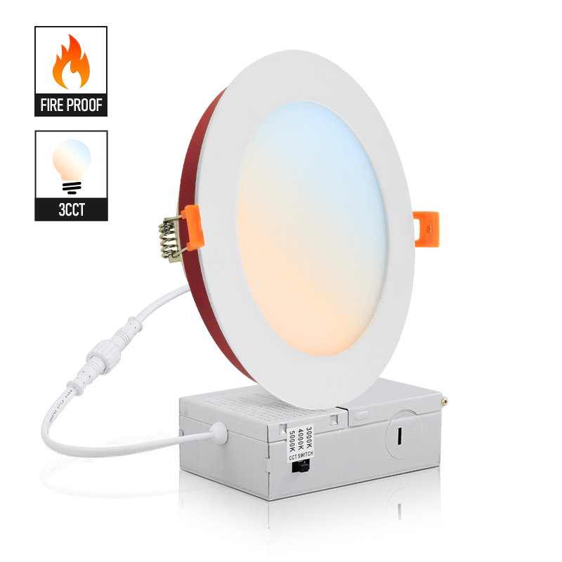 6 Zoll feuerfeste Slim Pot Lights Einbau-Downlights aus Aluminium mit Feuerschutz