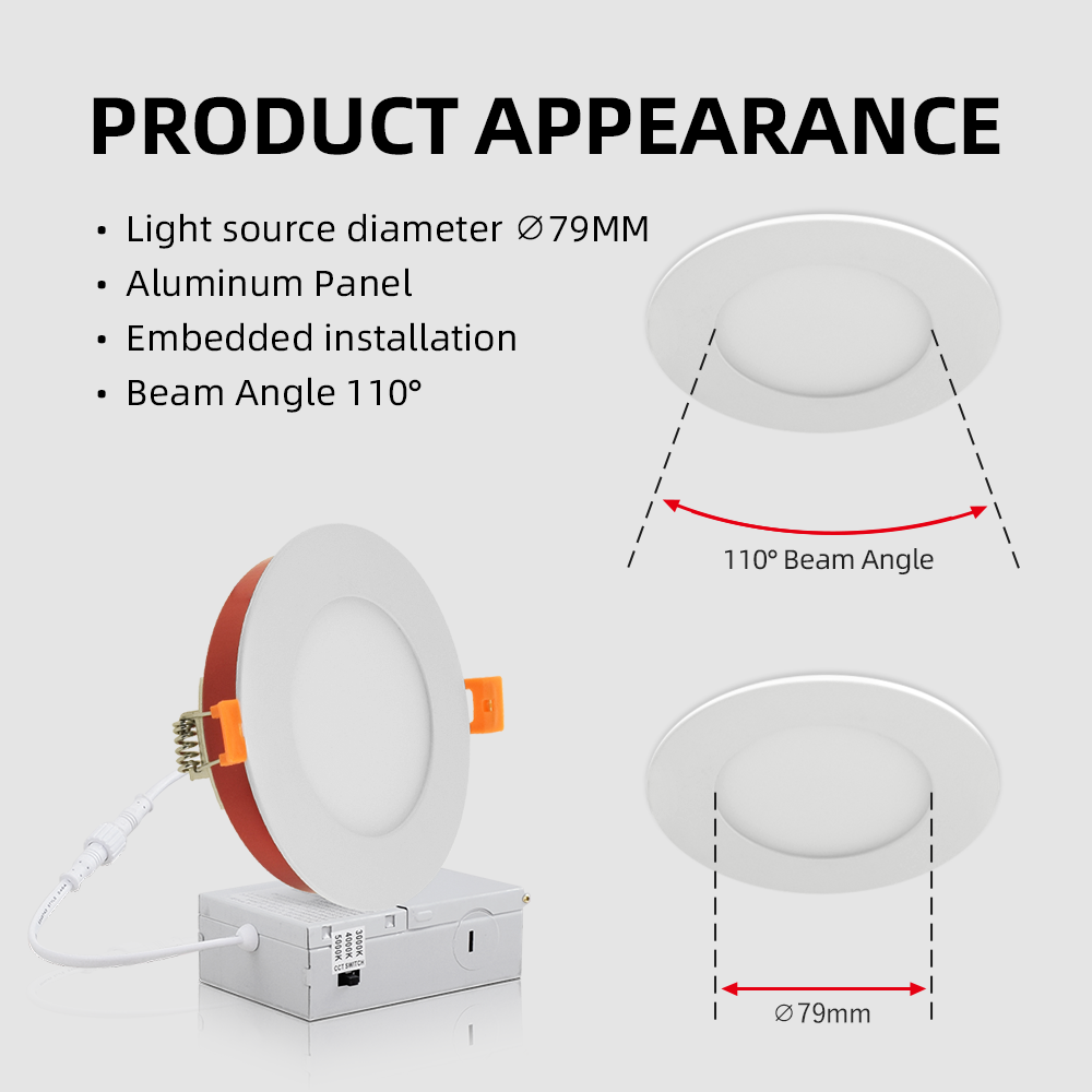 Etl 9W 12W Langit-langit Dimmable Cct Pot Light Fire Rated Lampu Downlight Led Tersembunyi