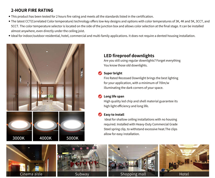 Dimmable Cct Fire Rated Light