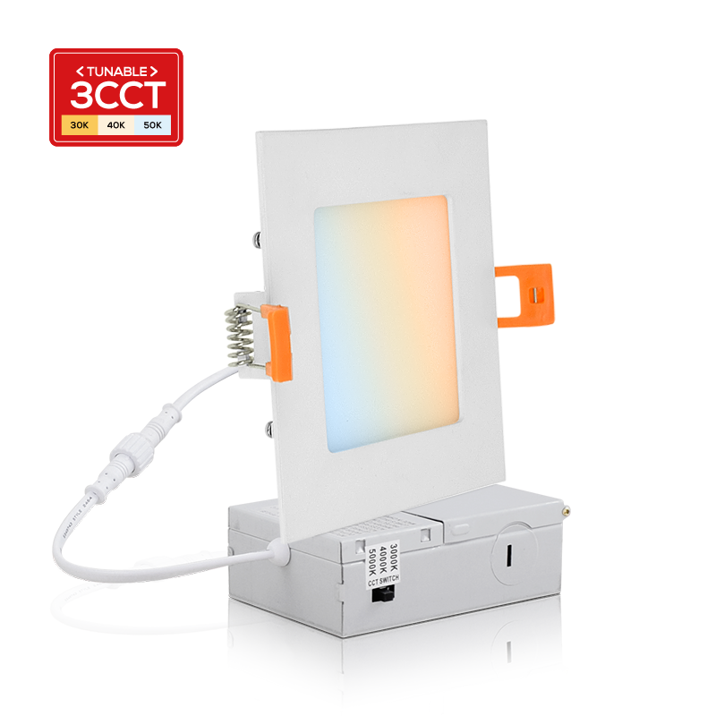 Panneau lumineux ultra mince carré LED de 4 pouces