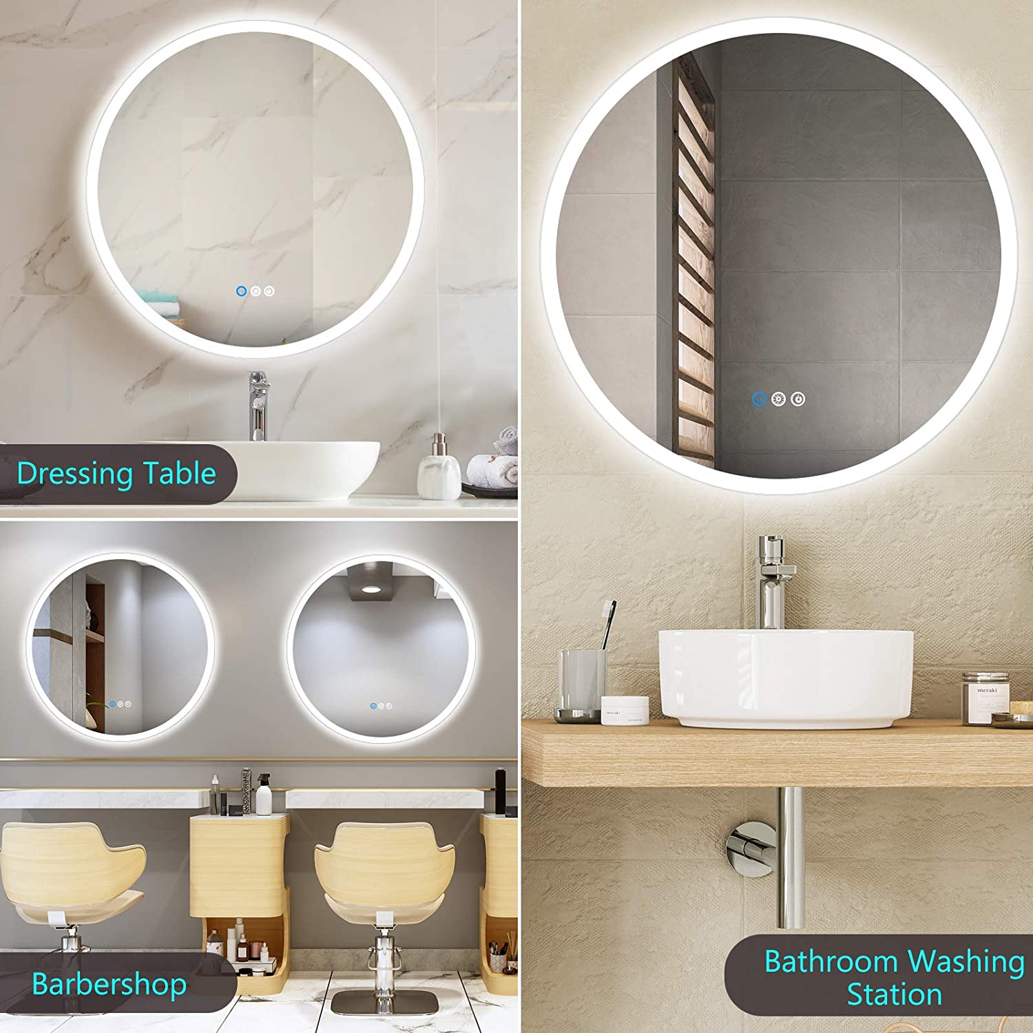 Dimmable Oval LED Lighted Bathroom Mirror