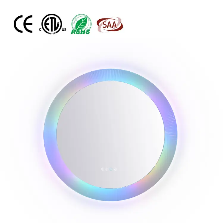 Wall-Mounted Round Memory Function Led Mirror Smart Rgb Mirror