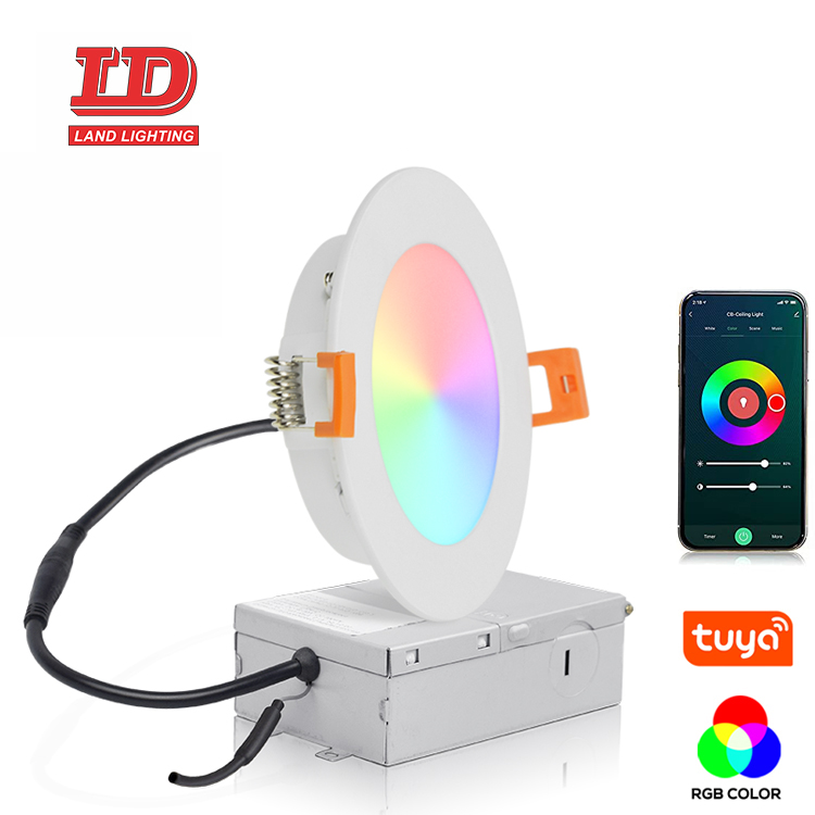 Luces de pote LED inteligentes empotradas con control de aplicación de 4 pulgadas para el hogar