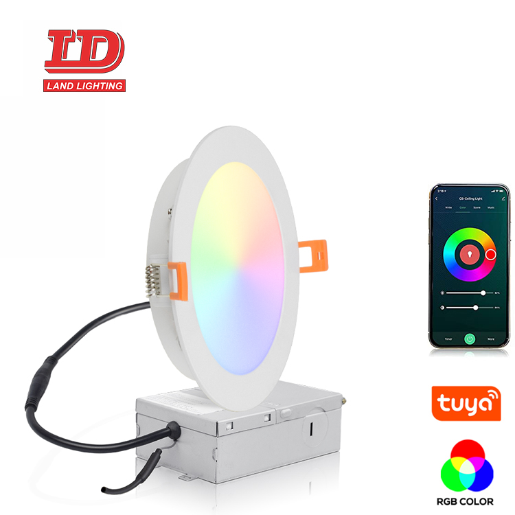 Lampu Pot Bluetooth TUYA Cerdas Downlight Dapat Diredupkan Tersembunyi 6 Inci