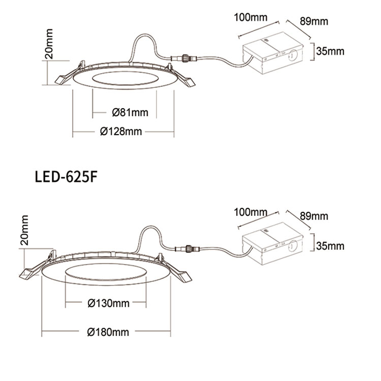 Luz noturna LED sem cano regulável embutida redonda ETL