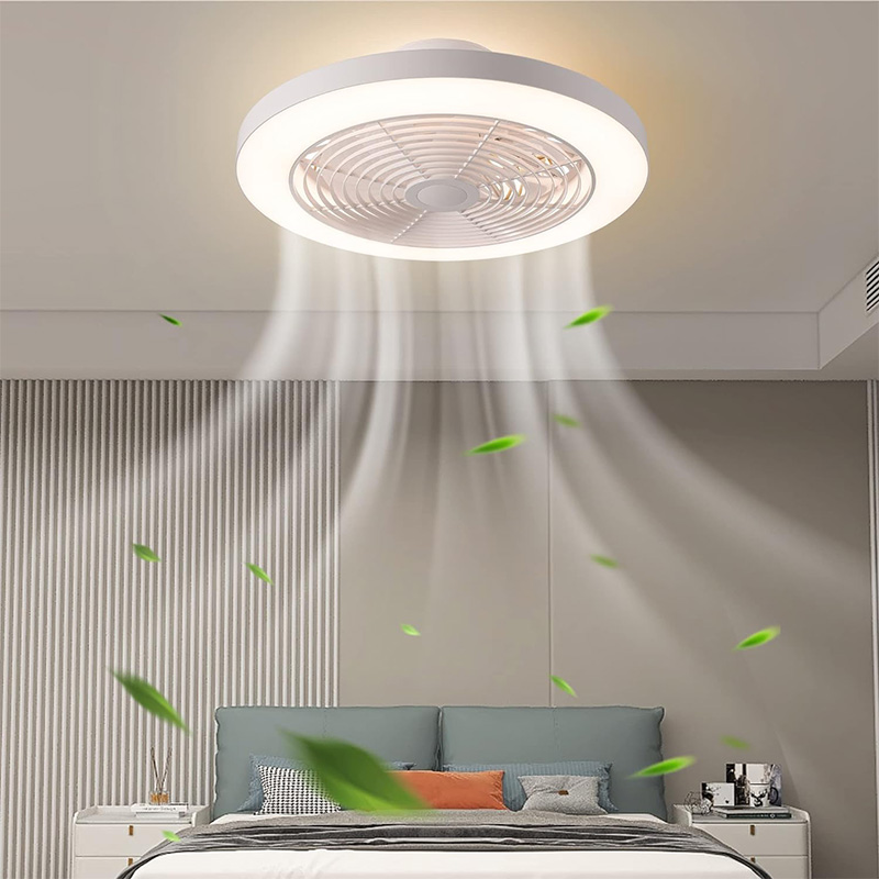 Ściemnialny wentylator sufitowy LED o wysokim strumieniu światła w kolorze białym