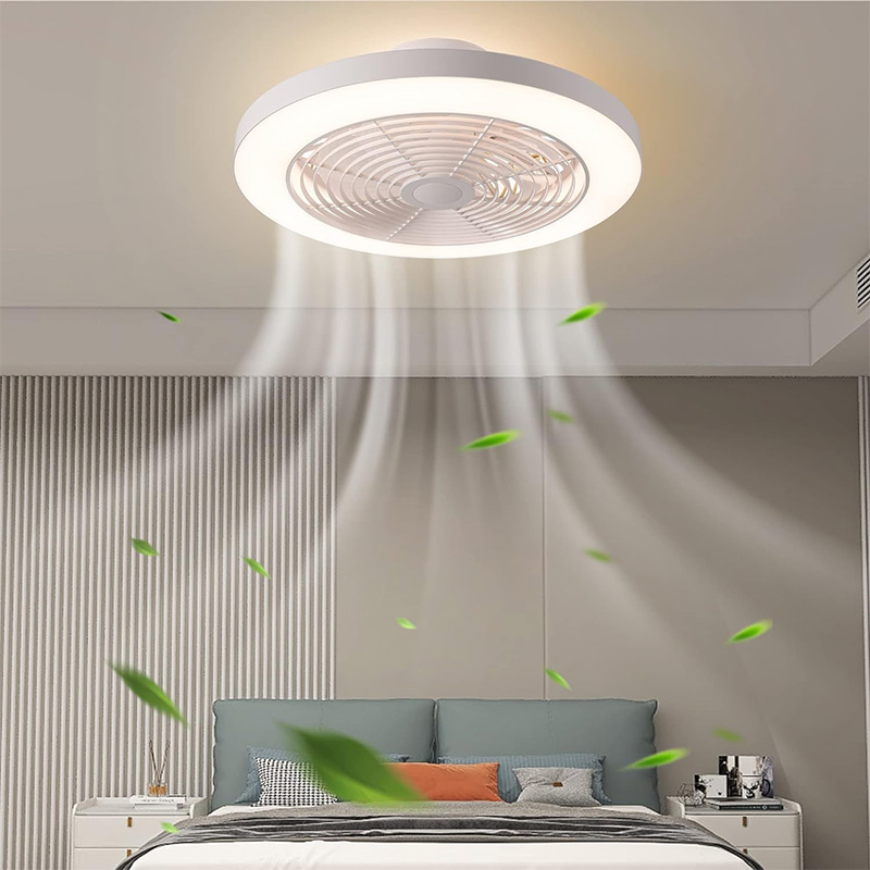 Ventilateur de plafond encastré blanc à luminosité élevée à LED à intensité variable