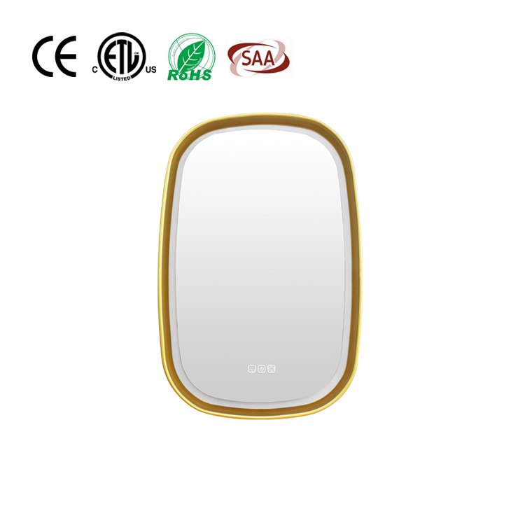 Oval Shaped Designs Light Up Three Color Lights Led Bathroom Mirror