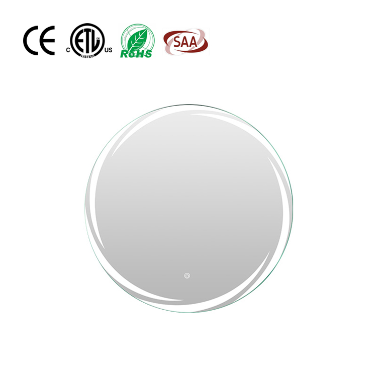 Modern Home Wall Mounted Illuminated Smart Touch LED Triple Color Light Anti-Fog Bathroom Mirror