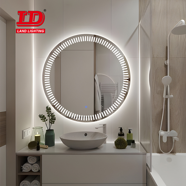 Cermin Led Cerdas Terpasang di Dinding Kamar Mandi Cermin Led Kesombongan Dengan Sakelar Sensor