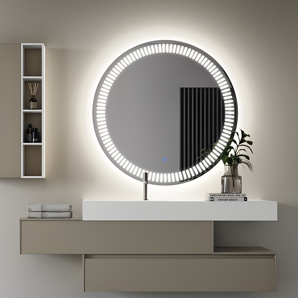 Badkamer aan de muur gemonteerde slimme led-spiegel ijdelheid led-spiegel met sensorschakelaar