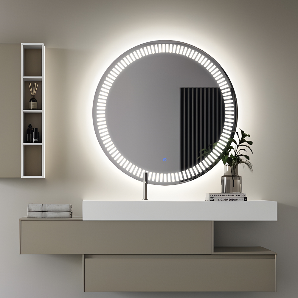 Specchio da bagno a LED intelligente da parete con specchio a LED con interruttore a sensore