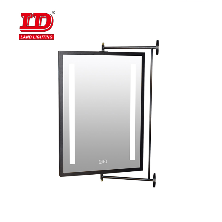 Rotatable 360 Degrees Aluminium Frame Wall Bathroom Mirror with Storage Area