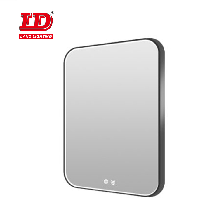 Decorative Aluminium Alloy Framed Wall Mounted Led Mirror With Touch Switch