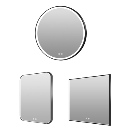 Decorative Aluminium Alloy Framed Wall Mounted Led Mirror With Touch Switch