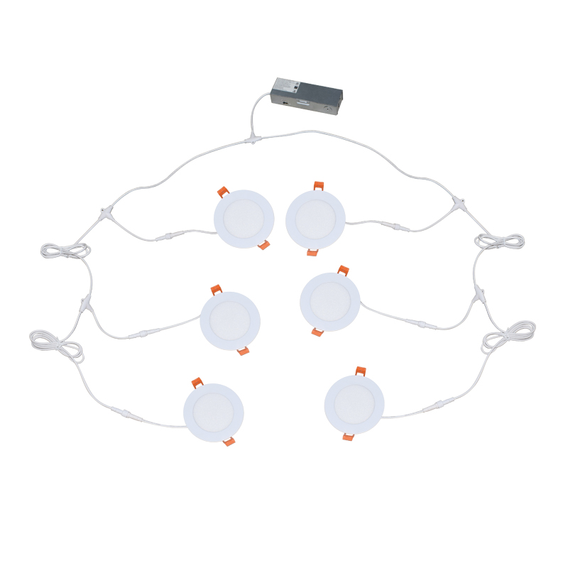 Six lumières parallèles ultra minces de pot de LED avec une boîte de jonction