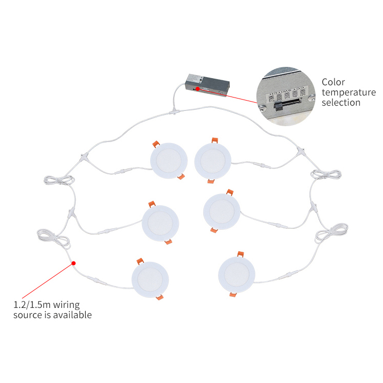 Six lumières parallèles ultra minces de pot de LED avec une boîte de jonction