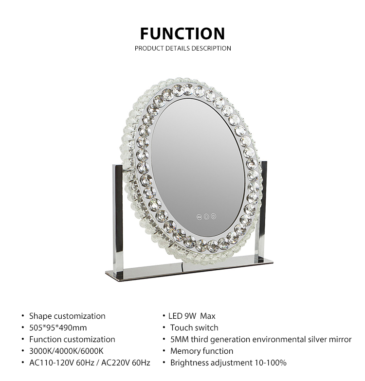 Crystal Makeup Mirror With Lights