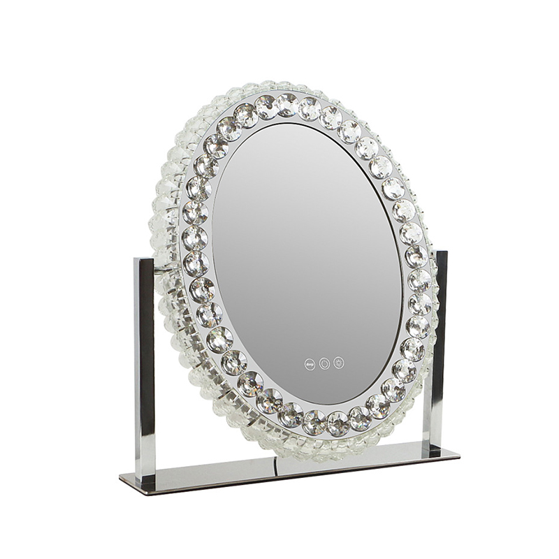 Miroir de maquillage en cristal de diamant avec lumières