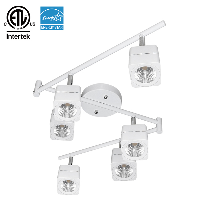 Luces de riel LED montadas en superficie ajustables cuadradas de 3W