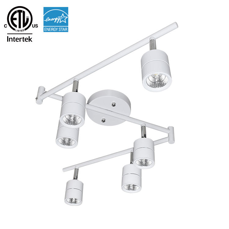 Éclairage sur rail à LED COB à trois têtes 110V