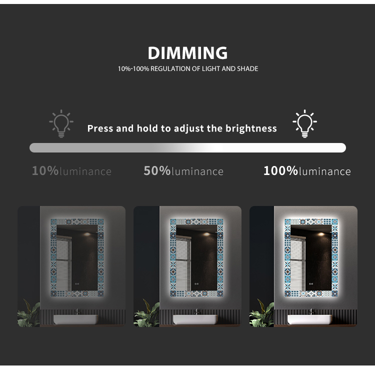 Mosaic Rectangle LED Mirror