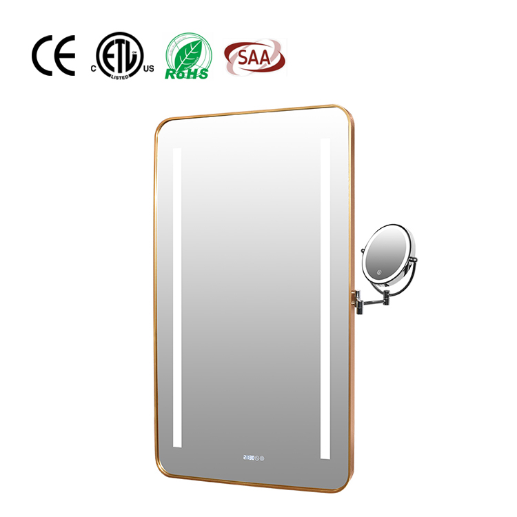 Espejo de cuerpo entero con luz LED regulable y espejo de aumento