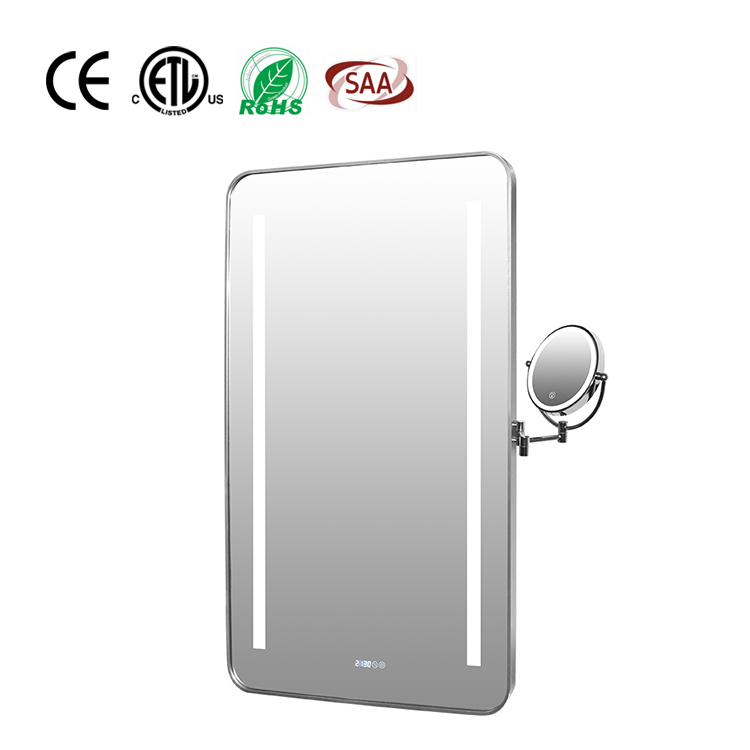 Espejo de cuerpo entero con luz LED regulable y espejo de aumento