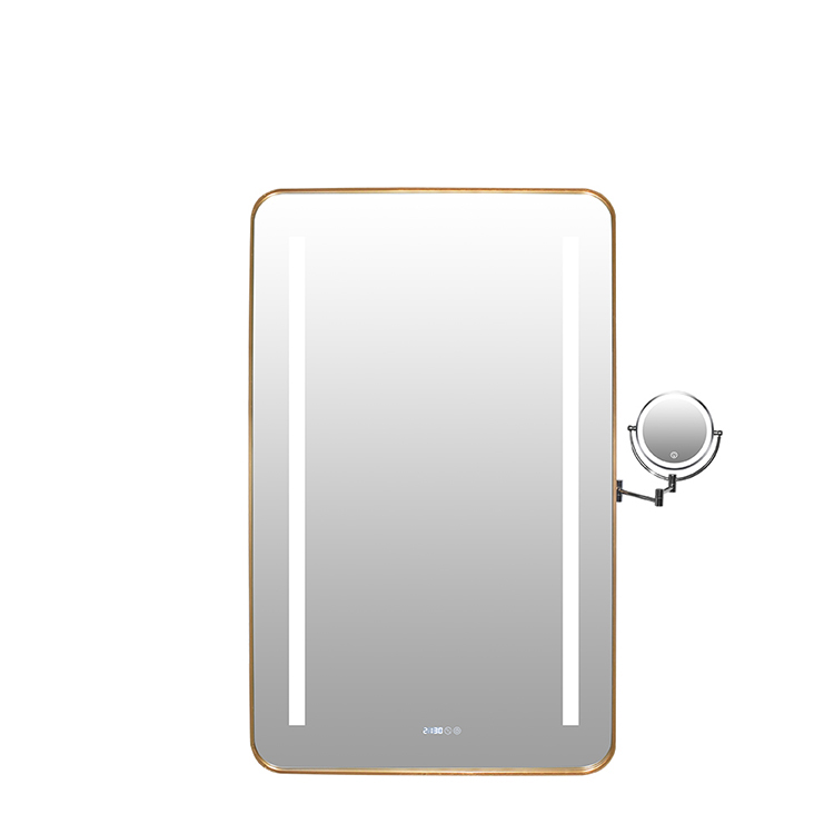 Espejo de cuerpo entero con luz LED regulable y espejo de aumento