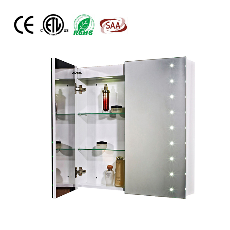 Espejo de tocador de pared para baño con almacenamiento a prueba de agua IP44
