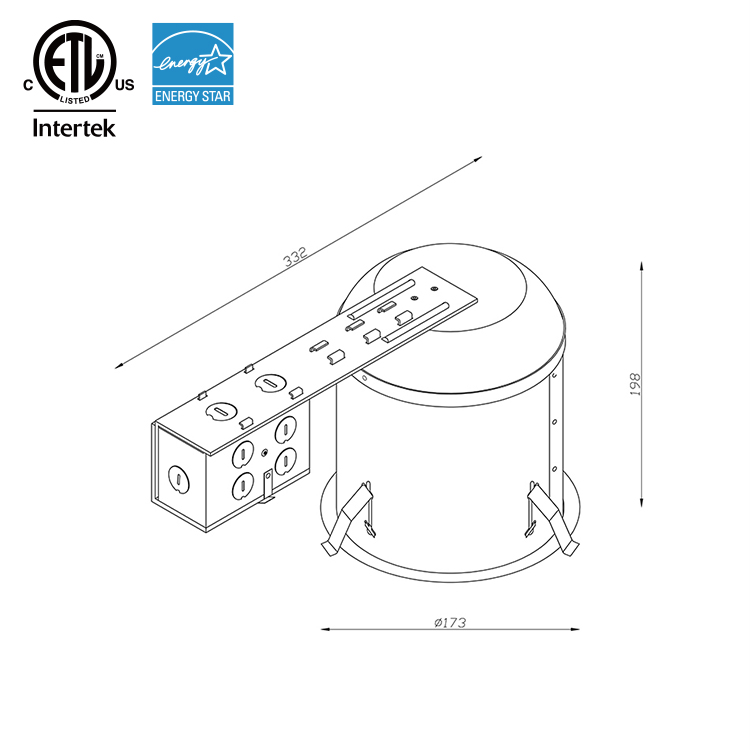 Luminaire encastré UL 6 pouces avec boîtier en aluminium