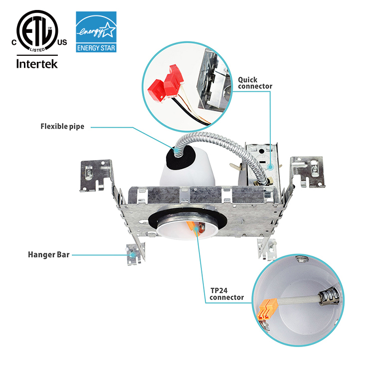 Luminaire encastré ICAT de 3 pouces pour nouvelle construction