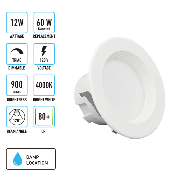 Downlight LED Retrofit pour éclairage encastré