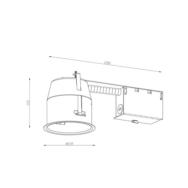 Carcasa de luz empotrada de 4 pulgadas