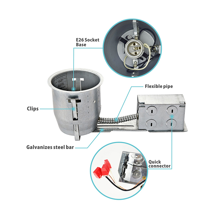 Carcasa de luz empotrada de 4 pulgadas