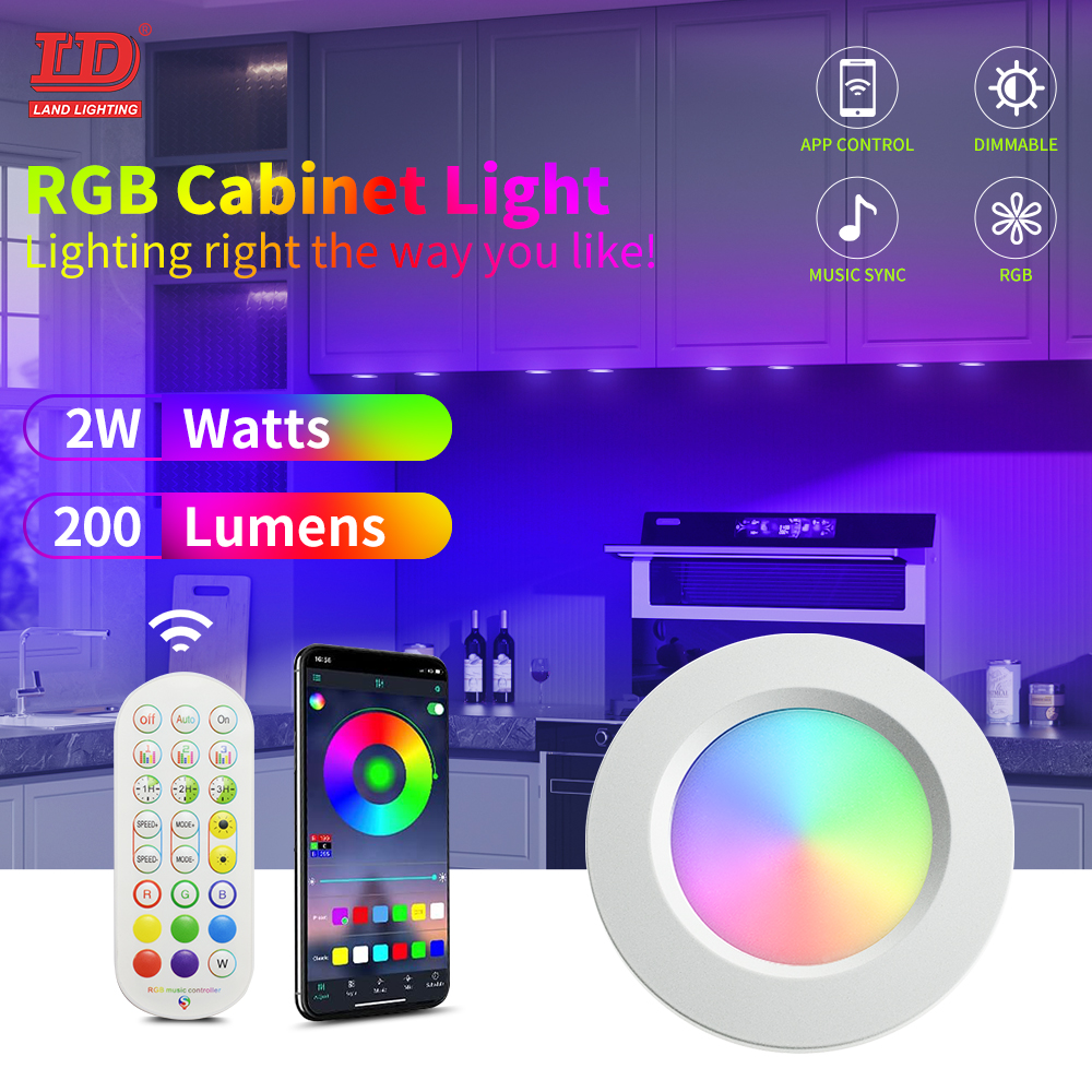 Iluminación inteligente para gabinetes con mini LED RGB