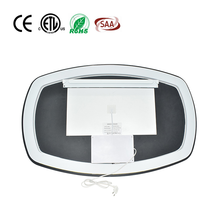 Espejo de baño de pared sin marco con luz LED antivaho
