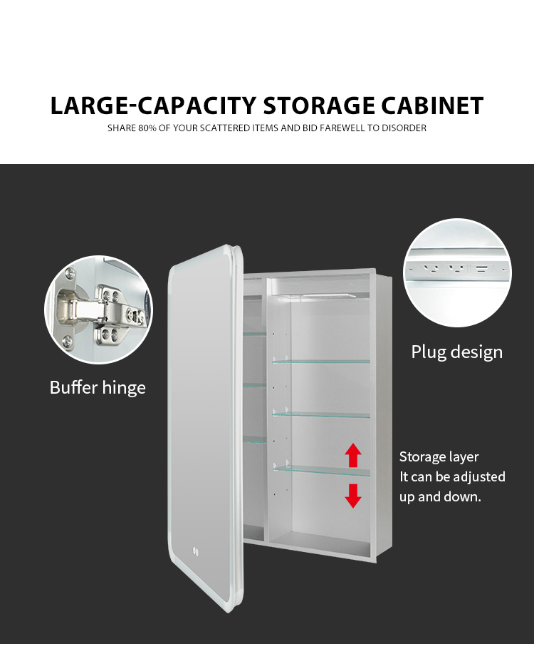 Anti Fog Bathroom Mirror Cabinet