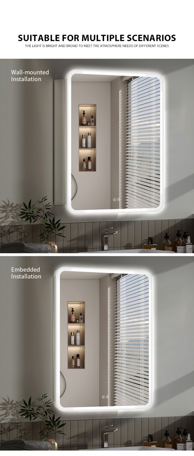 Anti Fog Bathroom Mirror Cabinet